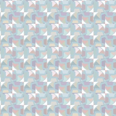 Geometrik yinelenen süs vektör deseni. Pastel tonları olan kusursuz tasarım dokusu