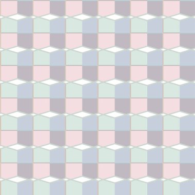 Geometrik yinelenen süs vektör deseni. Pastel tonları olan kusursuz tasarım dokusu