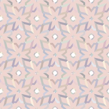 Geometrik yinelenen süs vektör deseni. Pastel tonları olan kusursuz tasarım dokusu