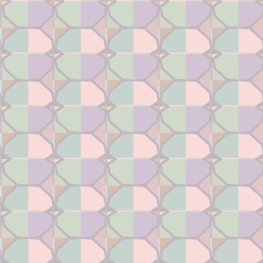 Geometrik yinelenen süs vektör deseni. Pastel tonları olan kusursuz tasarım dokusu