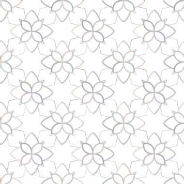 Geometrik yinelenen süs vektör deseni. Pastel tonları olan kusursuz tasarım dokusu