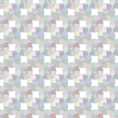Geometrik yinelenen süs vektör deseni. Pastel tonları olan kusursuz tasarım dokusu