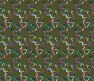 Geometrik süslemeli vektör deseni. Kusursuz tasarım dokusu