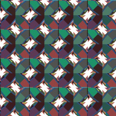 Geometrik süslemeli vektör deseni. Kusursuz tasarım dokusu
