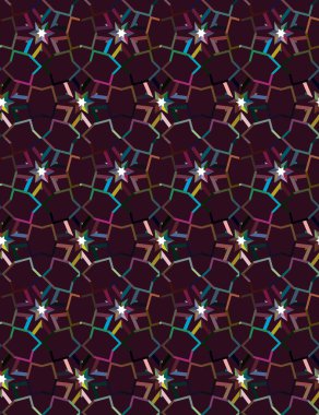 Geometrik süslemeli vektör deseni. Kusursuz tasarım dokusu