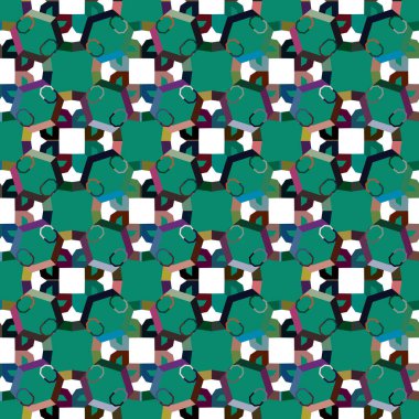 Geometrik süslemeli vektör deseni. Kusursuz tasarım dokusu 