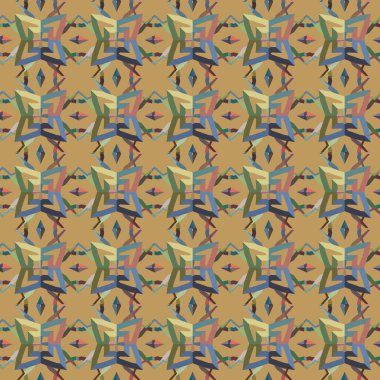 Geometrik süslemeli vektör deseni. Kusursuz tasarım dokusu 