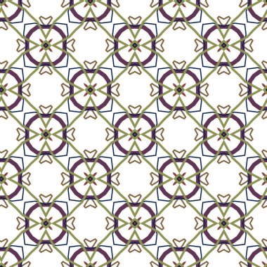 Geometrik süslemeli vektör deseni. Kusursuz tasarım dokusu 