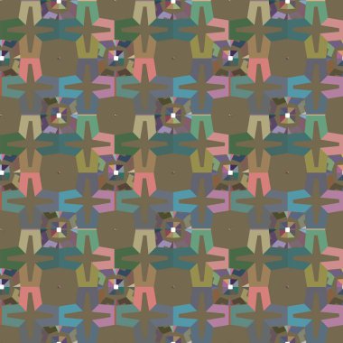 Geometrik süslemeli vektör deseni. Kusursuz tasarım dokusu 