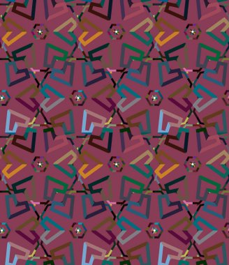 Geometrik süslemeli vektör deseni. Kusursuz tasarım dokusu