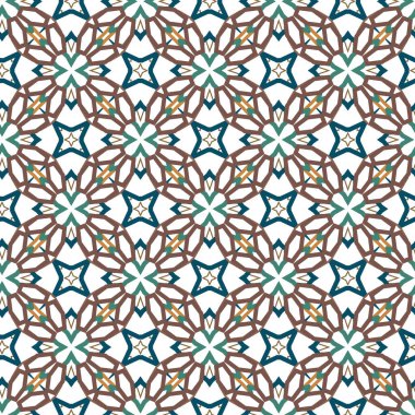 Geometrik süslemeli vektör deseni. Kusursuz tasarım dokusu