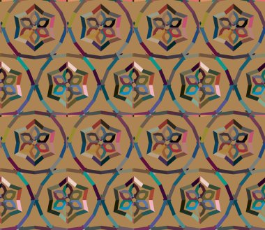 Geometrik süslemeli kusursuz desen. vektör illüstrasyonu