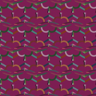 Geometrik süslemeli vektör deseni. Kusursuz tasarım dokusu