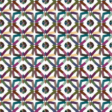 Geometrik süslemeli vektör deseni. Kusursuz tasarım dokusu