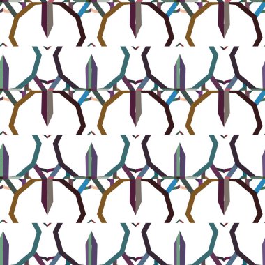 Geometrik süslemeli vektör deseni. Kusursuz tasarım dokusu