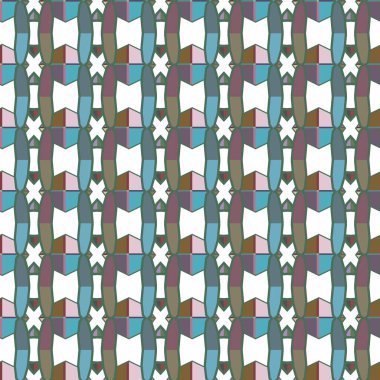 Geometrik süslemeli vektör deseni. Kusursuz tasarım dokusu