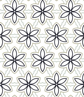 Geometrik süslemeli vektör deseni. Kusursuz tasarım dokusu