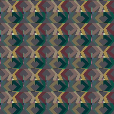 Geometrik süslemeli vektör deseni. Kusursuz tasarım dokusu 