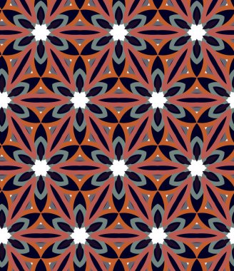 Geometrik süslemeli vektör deseni. Kusursuz tasarım dokusu