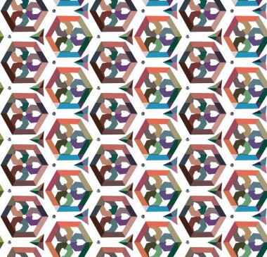 Geometrik süslemeli vektör deseni. Kusursuz tasarım dokusu 