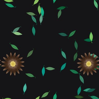 Yapraklı çiçek yapraklarının vektör çizimi, botanik arka plan