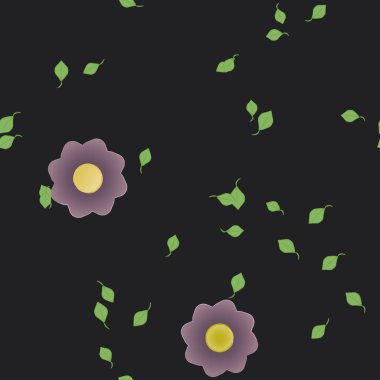 Yapraklı çiçek yapraklarının vektör çizimi, botanik arka plan