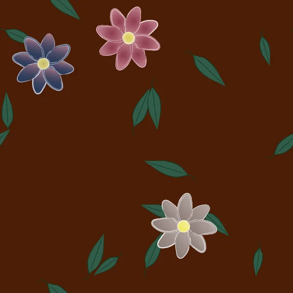 Fundo Sem Costura Floral Bonito Ilustração Vetorial —  Vetores de Stock