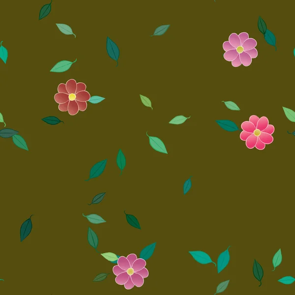 Hermoso Fondo Sin Costura Floral Ilustración Vectores — Vector de stock