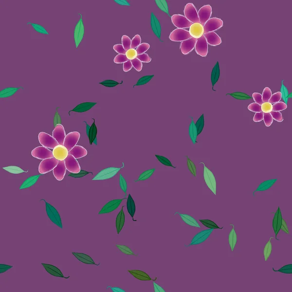 Fundo Sem Costura Floral Bonito Ilustração Vetorial — Vetor de Stock