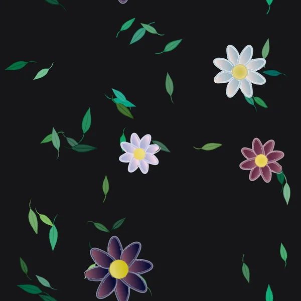 Fundo Sem Costura Floral Bonito Ilustração Vetorial — Vetor de Stock