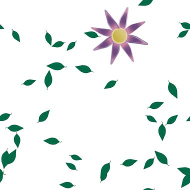 Yapraklı çiçek yapraklarının vektör çizimi, botanik arka plan