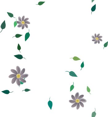 Yapraklı çiçek yapraklarının vektör çizimi, botanik arka plan