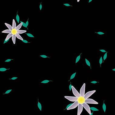 Yapraklı çiçek yapraklarının vektör çizimi, botanik arka plan