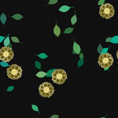 Yapraklı çiçek yapraklarının vektör çizimi, botanik arka plan
