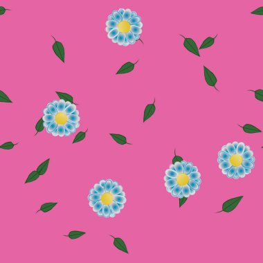 Yapraklı çiçek yapraklarının vektör çizimi, botanik arka plan