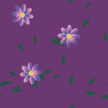 Yapraklı çiçek yapraklarının vektör çizimi, botanik arka plan