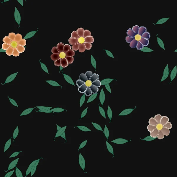 Hermoso Fondo Sin Costura Floral Ilustración Vectores — Vector de stock