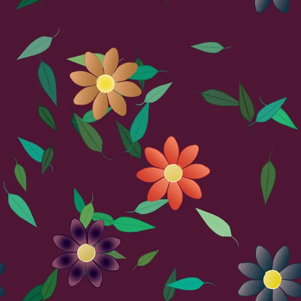 Hermoso Fondo Sin Costura Floral Ilustración Vectores — Vector de stock