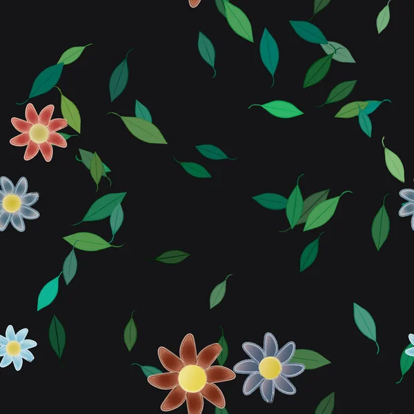 Fundo Sem Costura Floral Bonito Ilustração Vetorial —  Vetores de Stock