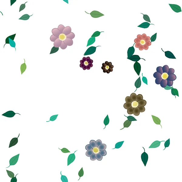 Fundo Sem Costura Floral Bonito Ilustração Vetorial — Vetor de Stock