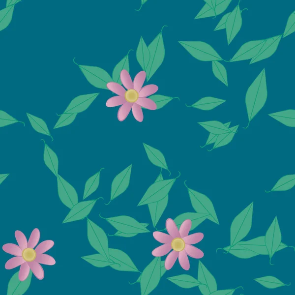 Fundo Sem Costura Floral Bonito Ilustração Vetorial — Vetor de Stock