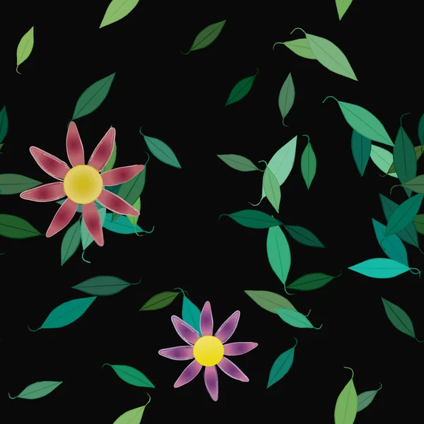 Schöne Florale Nahtlose Hintergrund Vektorillustration — Stockvektor