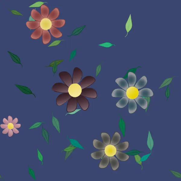 Fundo Sem Costura Floral Bonito Ilustração Vetorial —  Vetores de Stock