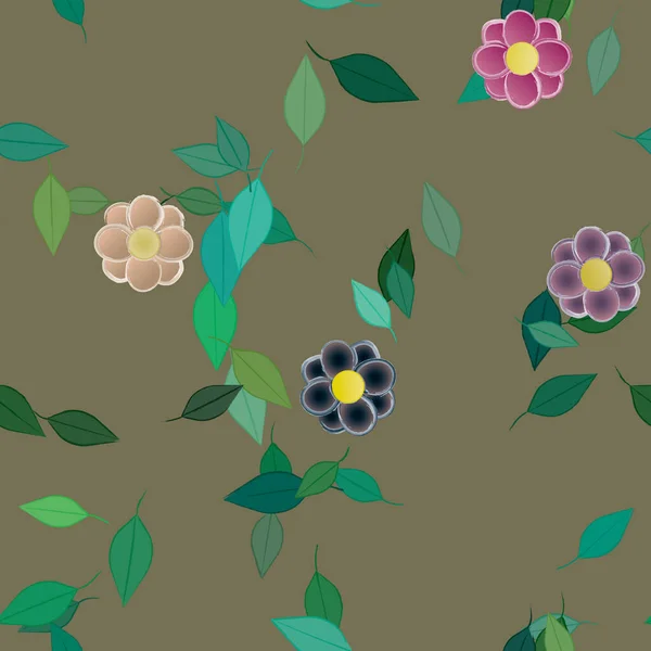 Fundo Sem Costura Floral Bonito Ilustração Vetorial —  Vetores de Stock