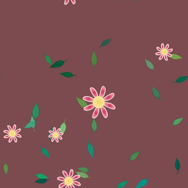 Fundo Sem Costura Floral Bonito Ilustração Vetorial — Vetor de Stock