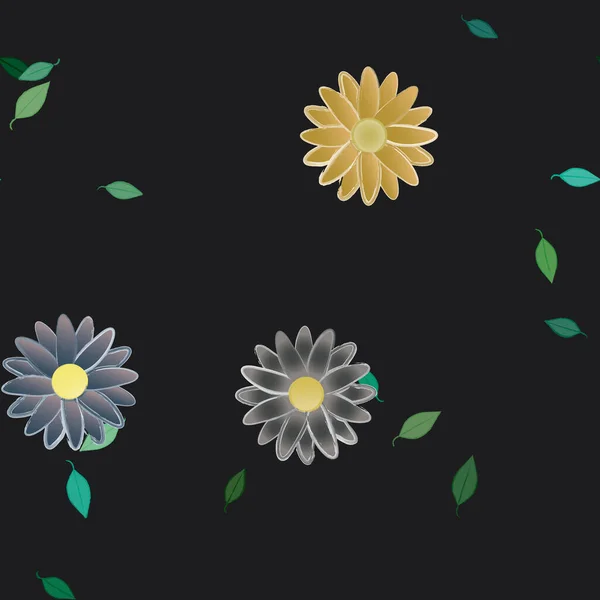 Hermoso Fondo Sin Costura Floral Ilustración Vectores — Vector de stock