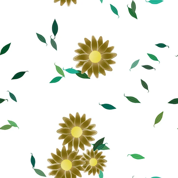 Fundo Sem Costura Floral Bonito Ilustração Vetorial — Vetor de Stock