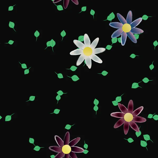 Hermoso Fondo Sin Costura Floral Ilustración Vectores — Vector de stock