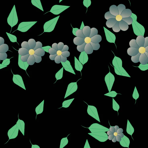 Fundo Sem Costura Floral Bonito Ilustração Vetorial — Vetor de Stock