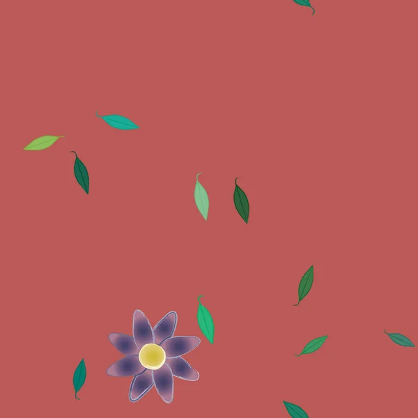 Векторна Ілюстрація Пелюсток Літніх Квітів Листям Ботанічний Фон — стоковий вектор